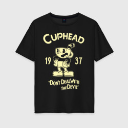 Женская футболка хлопок Oversize Cuphead