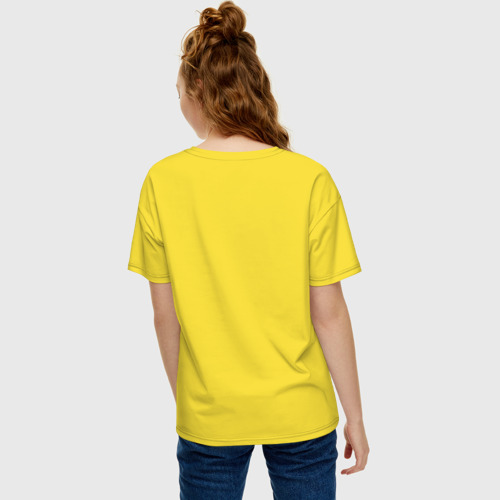 Женская футболка хлопок Oversize Cuphead, цвет желтый - фото 4