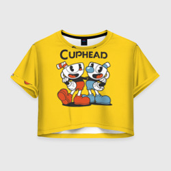 Женская футболка Crop-top 3D Cuphead Шоу Чашека