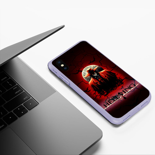 Чехол для iPhone XS Max матовый Hellsing $$$, цвет светло-сиреневый - фото 5