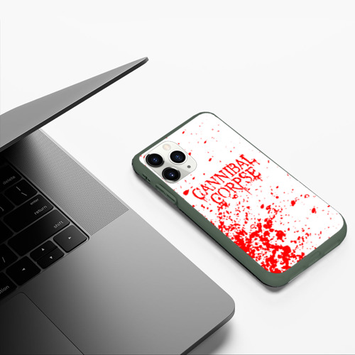 Чехол для iPhone 11 Pro матовый Cannibal Corpse, цвет темно-зеленый - фото 5