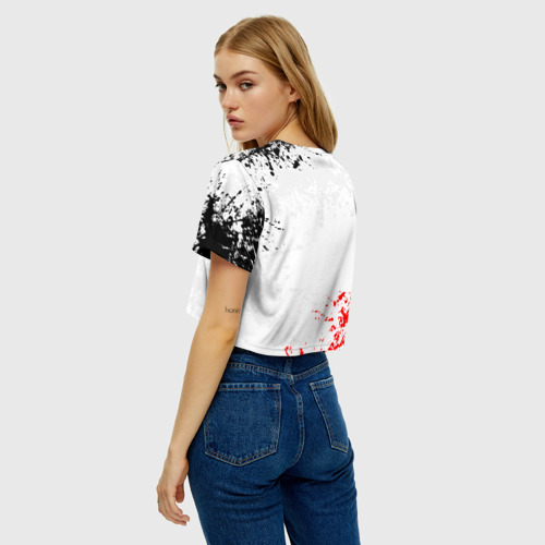 Женская футболка Crop-top 3D Берсерк в круге, цвет 3D печать - фото 5