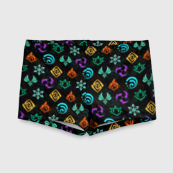 Детские купальные плавки 3D Genshin Impact эмблемы Геншин Импакт