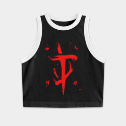 Женская укороченная майка-топ хлопок Doom eternal Дум