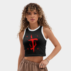 Женская укороченная майка-топ хлопок Doom eternal Дум - фото 2