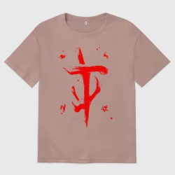 Женская футболка хлопок Oversize Doom eternal Дум