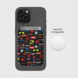 Картхолдер Magsafe магнитный Motorcycle pattern Мото паттерн - фото 2