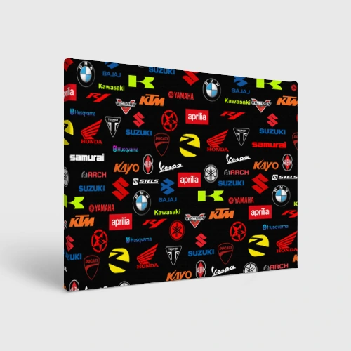 Холст прямоугольный Motorcycle pattern Мото паттерн