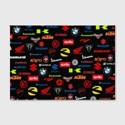 Холст прямоугольный Motorcycle pattern Мото паттерн - фото 2