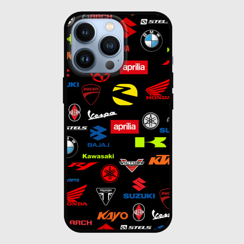 Чехол для iPhone 13 Pro Motorcycle pattern Мото паттерн