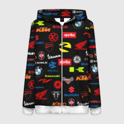 Женская толстовка 3D на молнии Motorcycle pattern Мото паттерн