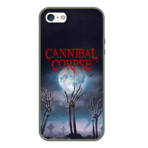 Чехол для iPhone 5/5S матовый Cannibal Corpse Труп Каннибала, цвет темно-зеленый