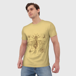 Мужская футболка 3D Меха цикада чертеж стимпанк - фото 2