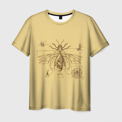 Мужская футболка 3D Меха цикада чертеж стимпанк