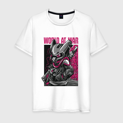 Мужская футболка хлопок WORLD AT WAR, цвет белый