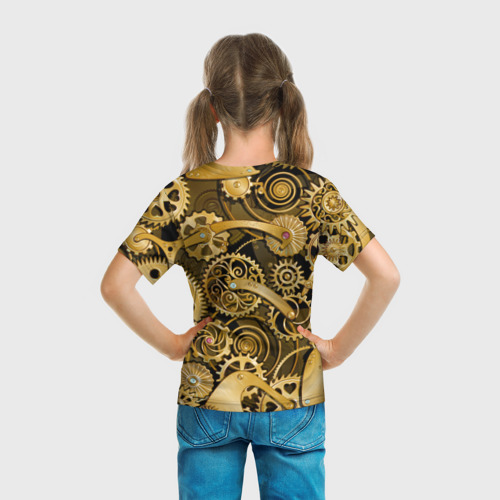 Детская футболка 3D Стимпанк механизмы шестеренки, цвет 3D печать - фото 6