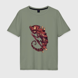 Мужская футболка хлопок Oversize Steampunk хамелеон
