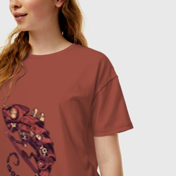 Женская футболка хлопок Oversize Steampunk хамелеон - фото 2