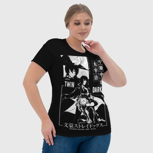 Женская футболка 3D с принтом Чуя и Дазай бродячие псы, фото #4