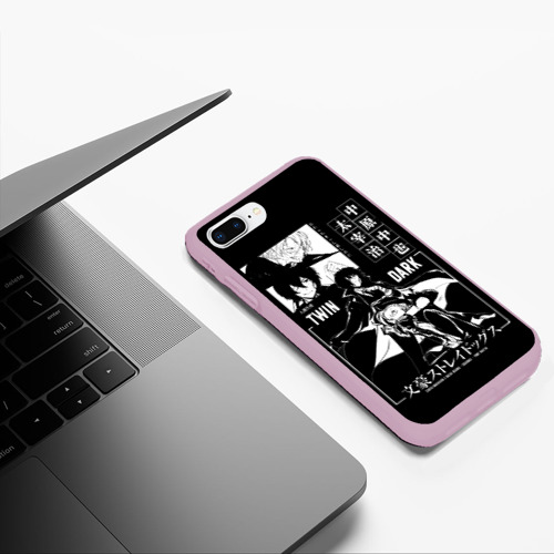Чехол для iPhone 7Plus/8 Plus матовый Чуя и Дазай бродячие псы, цвет розовый - фото 5