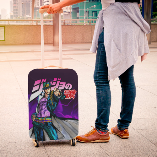 Чехол для чемодана 3D Дзётаро фиолетовое пламя, цвет 3D печать - фото 4