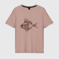 Стимпанк Рыба Steampunk Fish – Мужская футболка хлопок Oversize с принтом купить со скидкой в -16%