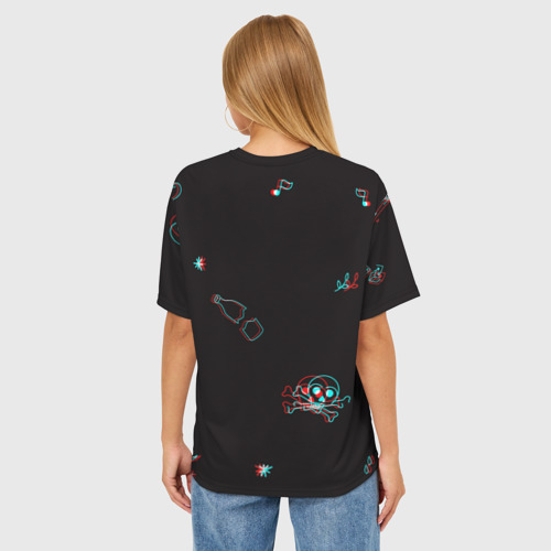 Женская футболка oversize 3D Кровосток, цвет 3D печать - фото 4