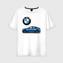 Женская футболка хлопок Oversize BMW X6