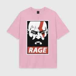 Женская футболка Oversize хлопок texturе Rage Kratos