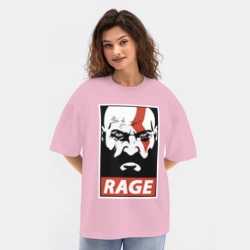 Женская футболка Oversize хлопок texturе Rage Kratos - фото 2