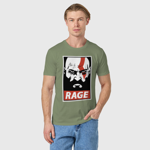 Мужская футболка хлопок Rage Kratos, цвет авокадо - фото 3