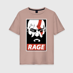 Женская футболка хлопок Oversize Rage Kratos