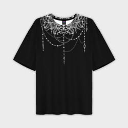 Мужская футболка oversize 3D Белая Мандала