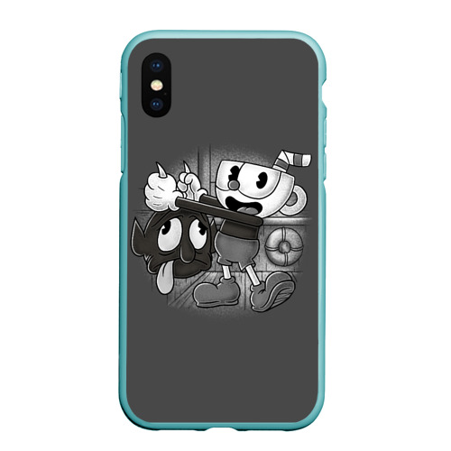 Чехол для iPhone XS Max матовый Cuphead, цвет мятный