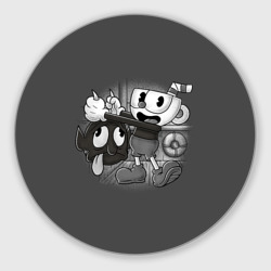 Круглый коврик для мышки Cuphead