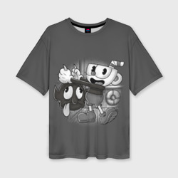 Женская футболка oversize 3D Cuphead