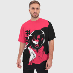Мужская футболка oversize 3D Rena Black Pink - фото 2