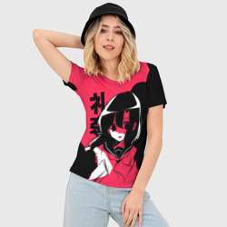 Женская футболка 3D Slim Rena Black Pink - фото 2