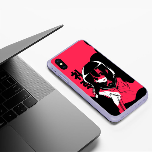 Чехол для iPhone XS Max матовый Rena Black Pink, цвет светло-сиреневый - фото 5