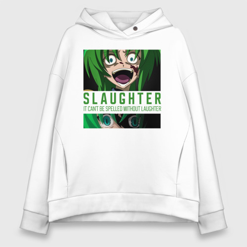 Женское худи Oversize хлопок Slaughter, цвет белый