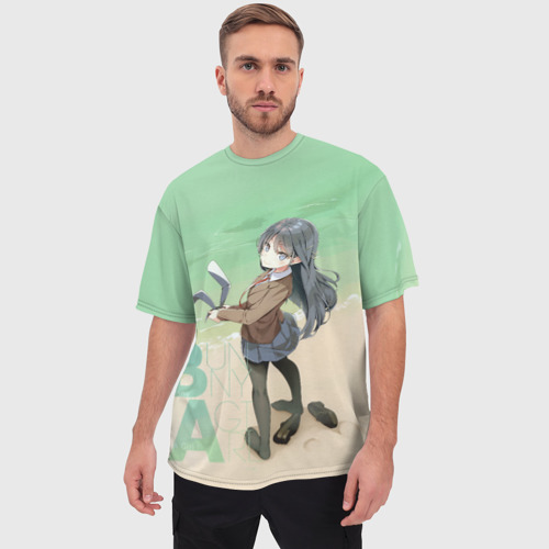 Мужская футболка oversize 3D Bunny a Girl, цвет 3D печать - фото 3