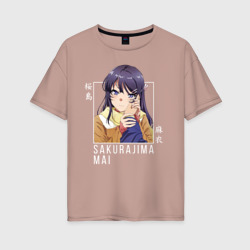 Женская футболка хлопок Oversize Sakurajima Mai