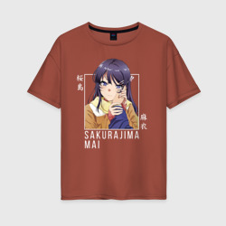 Женская футболка хлопок Oversize Sakurajima Mai