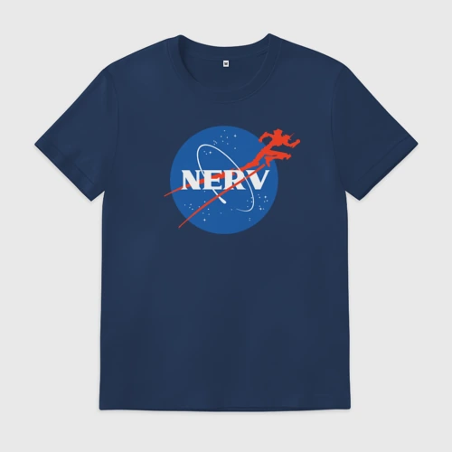 Мужская футболка хлопок с принтом Nerv NASA, вид спереди #2