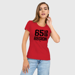 Женская футболка хлопок Slim Регион 65. Сахалин - фото 2