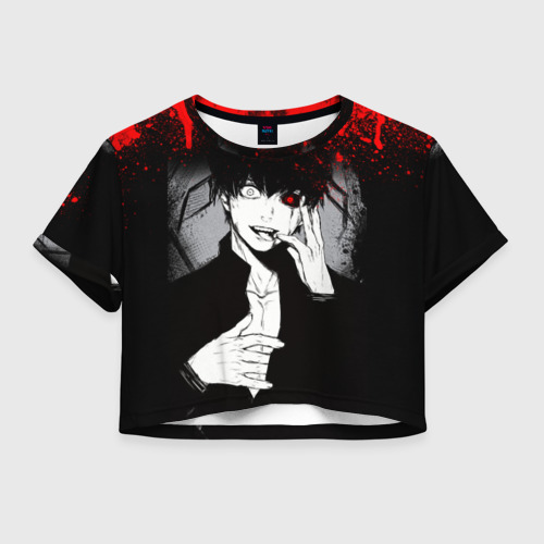 Женская футболка Crop-top 3D Токийский гуль Tokyo ghoul, цвет 3D печать