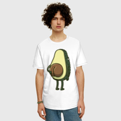 Мужская футболка хлопок Oversize Авокадо с попкой - фото 2