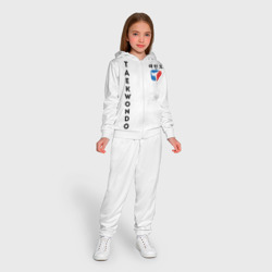 Костюм с принтом Тхэквондо Taekwondo для ребенка, вид на модели спереди №3. Цвет основы: белый