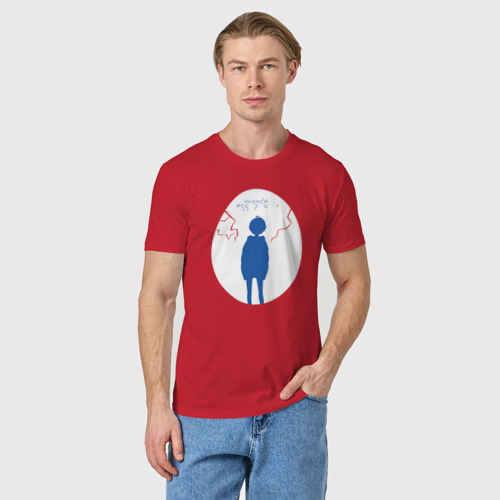 Мужская футболка хлопок Приоритет чудо-яйца, цвет красный - фото 3