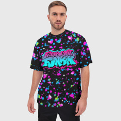 Мужская футболка oversize 3D Friday night Funkin neon - фото 2